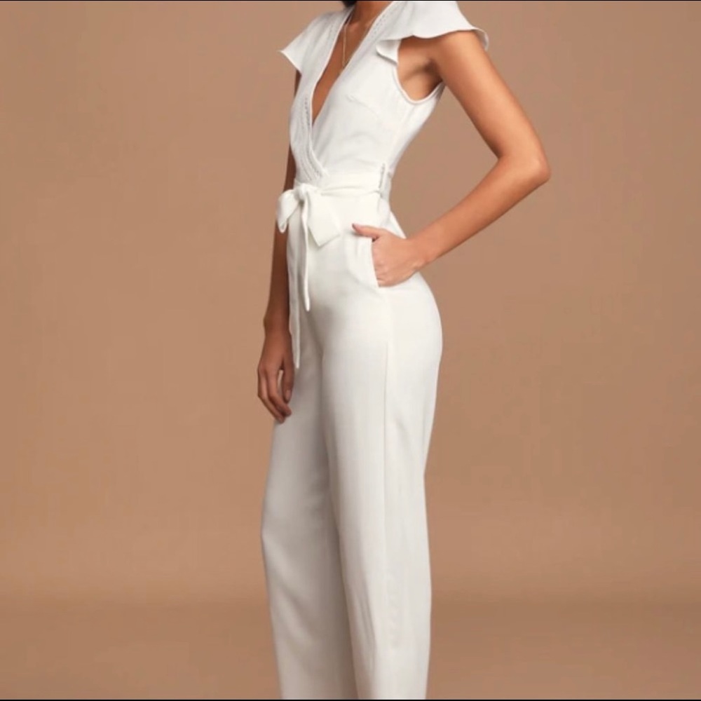 Lulus chic white jumpsuit